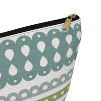 Ribbon Candy Accessory Pouch w T-bottom in Aqua